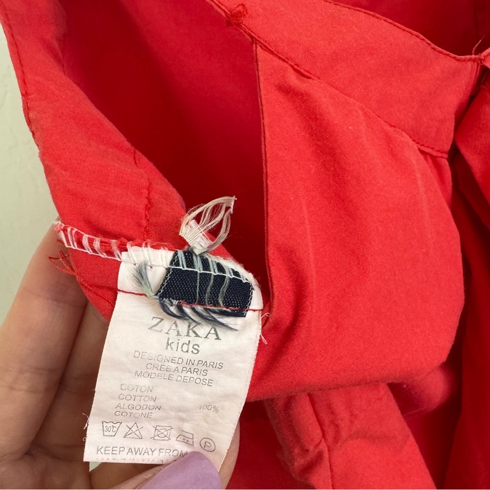 Red Ruffle Bow Detail Toddler Dress 5T - Picture 9 of 9
